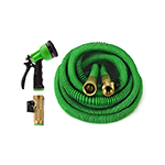 ALL NEW 2017 Garden Hose 50 Feet Expandable Hose With All Brass Connectors, 8 Pattern Spray Nozzle And High Pressure, {IMPROVED} Expanding Garden Hose